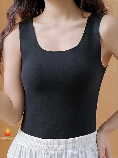 Set of 4 Seamless Thermal Sleeveless Tops for Women, Soft and Comfortable Lingerie/Sleepwear