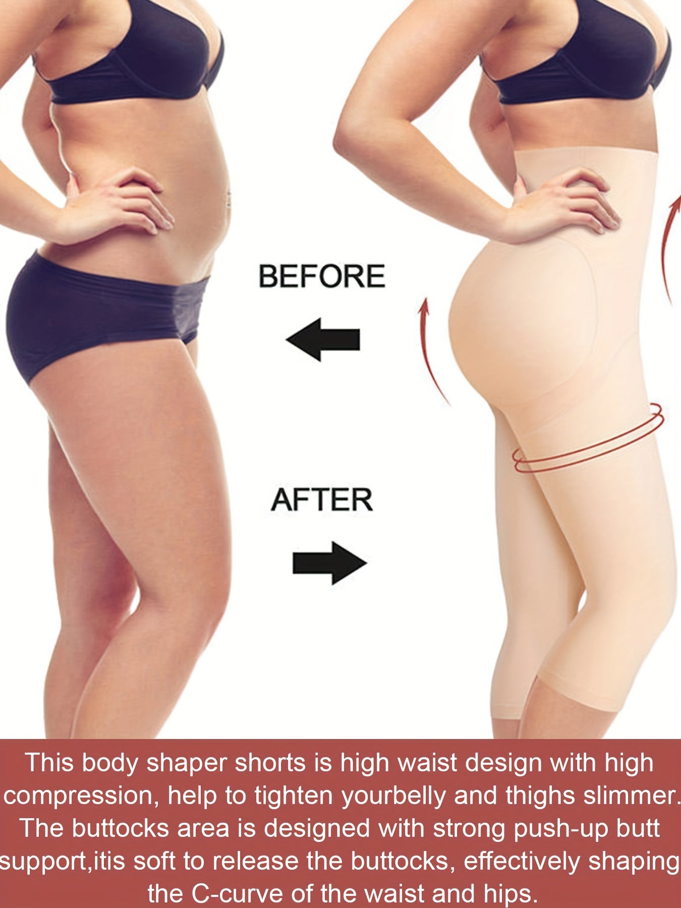 High waist shaping capri pants that slim the tummy and compress, doubling as underwear and shapewear for women.