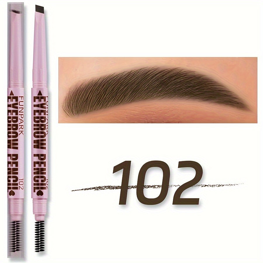 Double-ended automatic eyebrow pencil with long-lasting, waterproof formula in various shades, including dark brown, light brown, taupe, and black. Includes powder, dye, cream, and eyeliner.