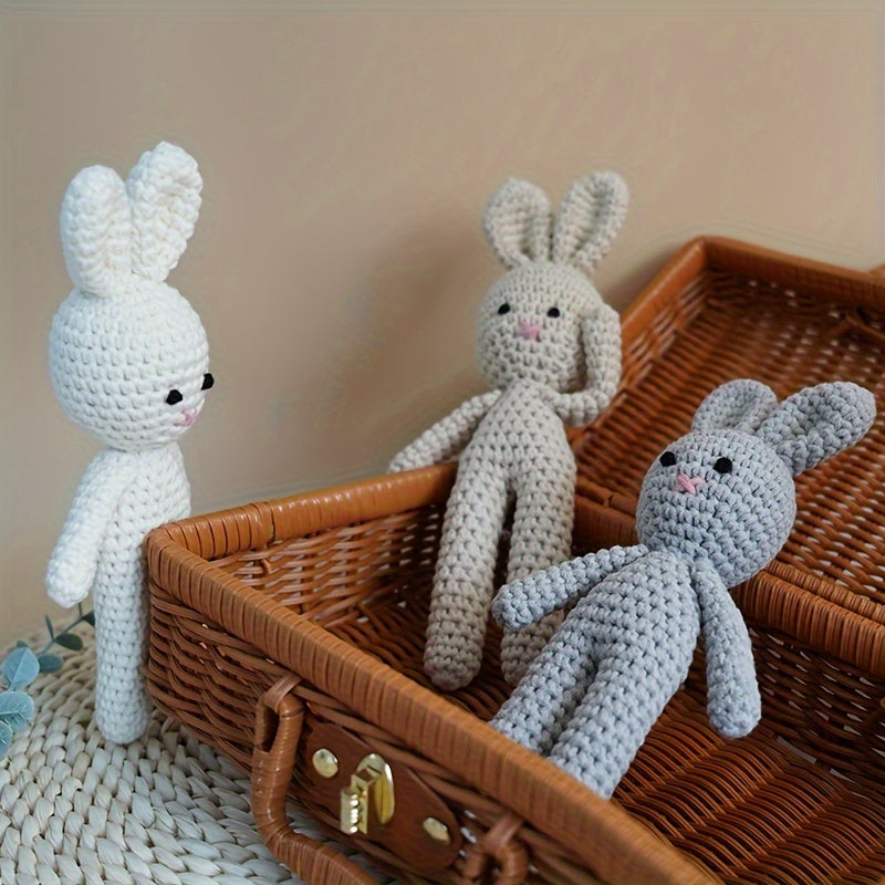 Handmade Crochet Baby Bunny Plush Toy: Ideal Present for Babies and Young Children