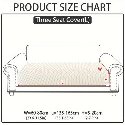 Light gray sofa cover designed to resist cat scratches, suitable for 1-4 seat sofas, made of non-slip, pet-friendly jacquard fabric with ribbed texture, ideal for living room and bedroom decor.