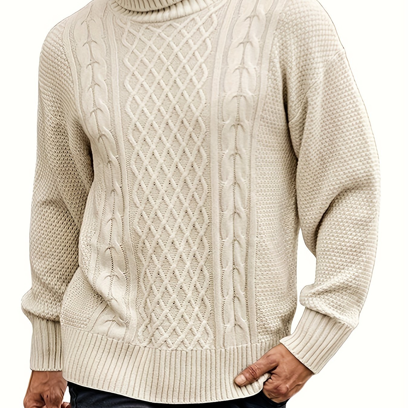 Basic turtleneck sweater for men in winter.