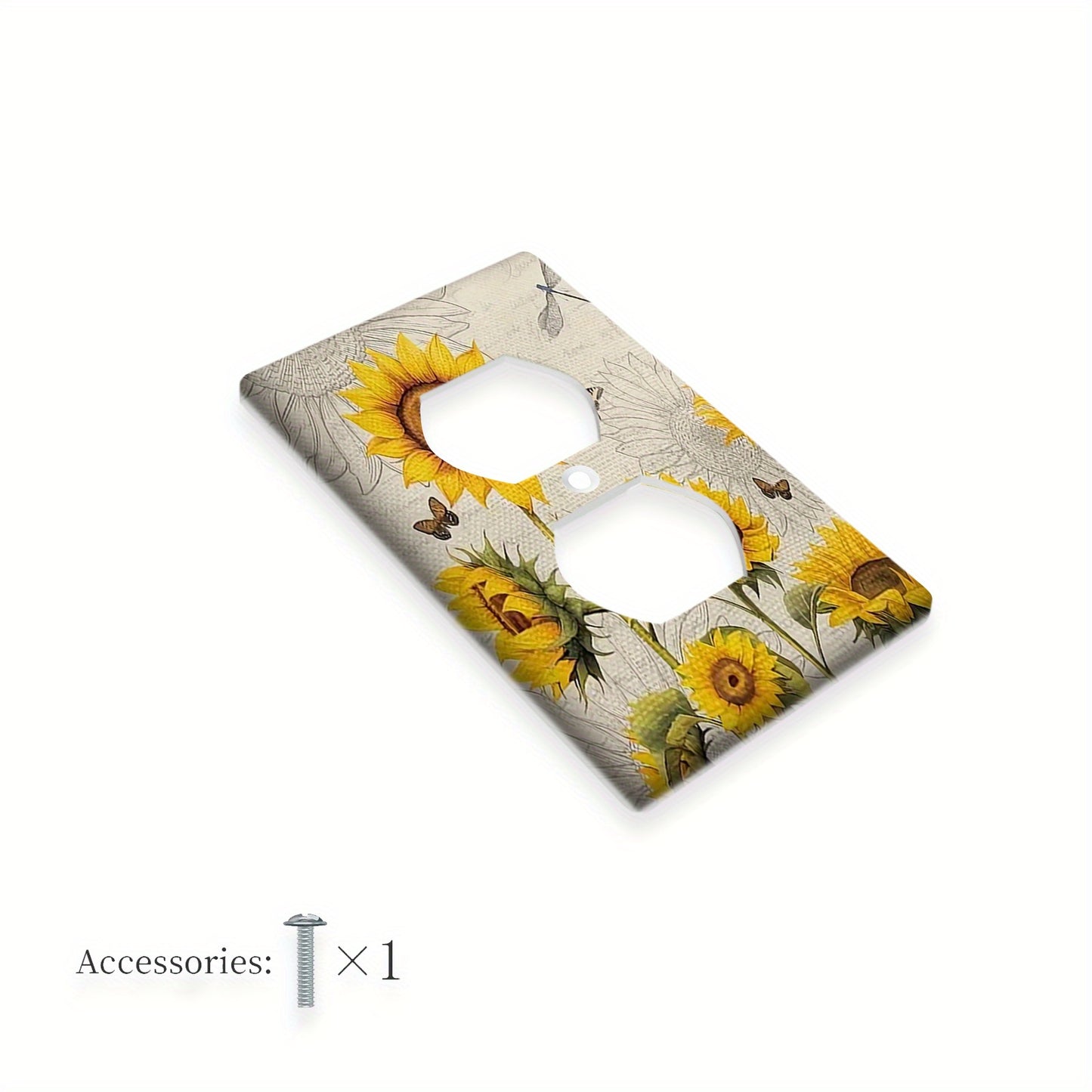 Sunflower decorative wall plate switch cover, country style, easy to clean, for bathroom and bedroom wall decor.