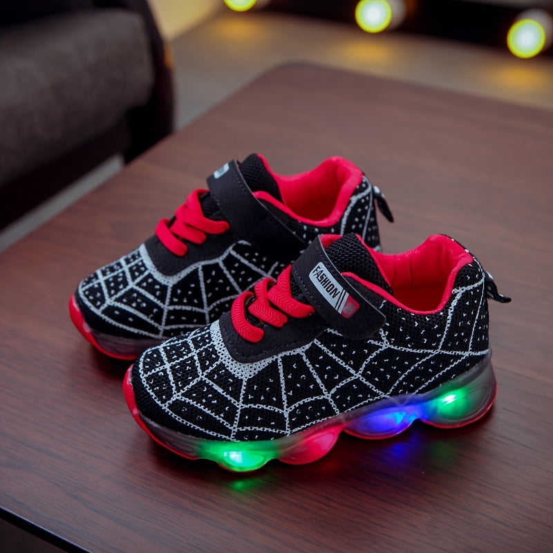 New Spring And Autumn Light-Up Running Shoes in Sizes 21-36 for Boys And Girls featuring LED Flashing Sneakers with Mesh Design.