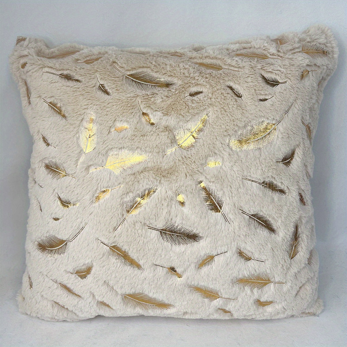 Luxurious faux fur throw pillow cover without pillow core, perfect for sofa, bedroom, car.