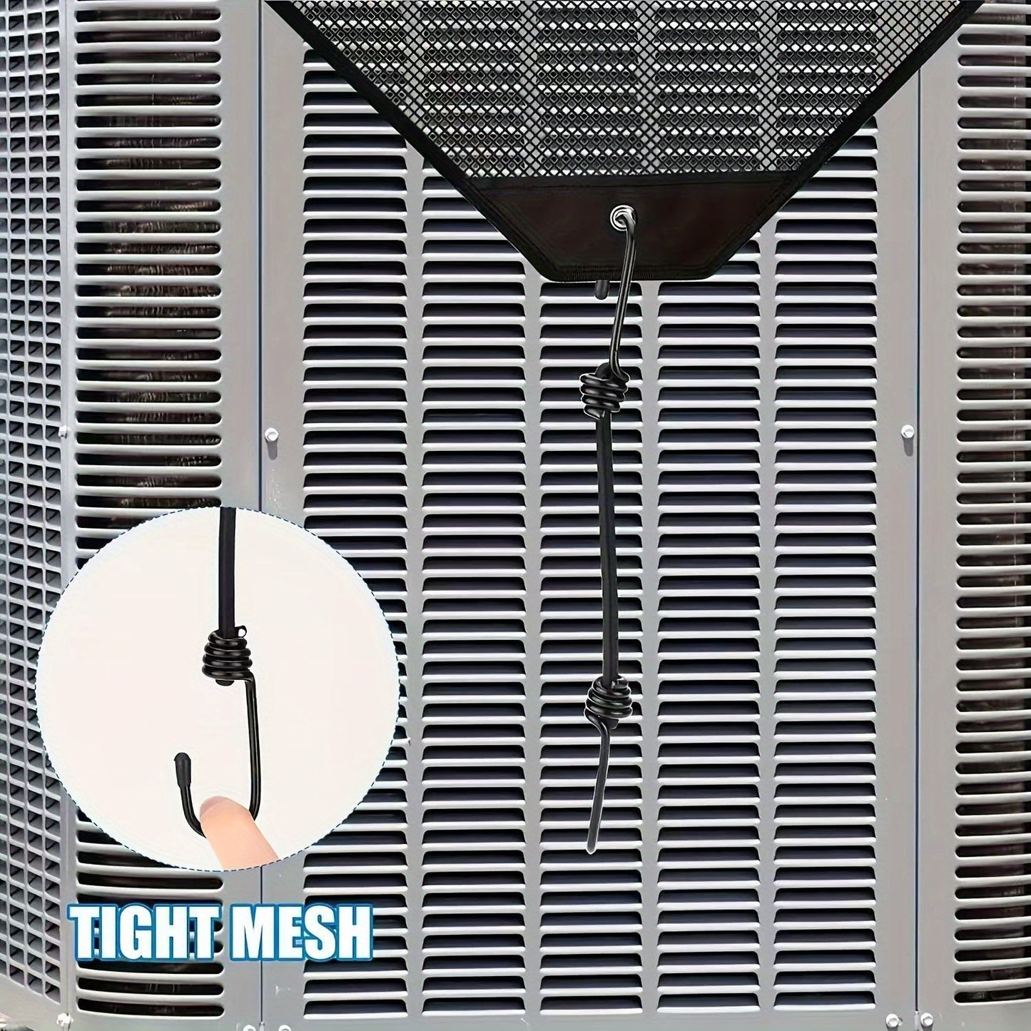 Breathable Mesh Outdoor Central Air Conditioner Dust Cover with Elastic Rope for Easy Installation - Leaf-Proof Top Protection, No Electricity Needed