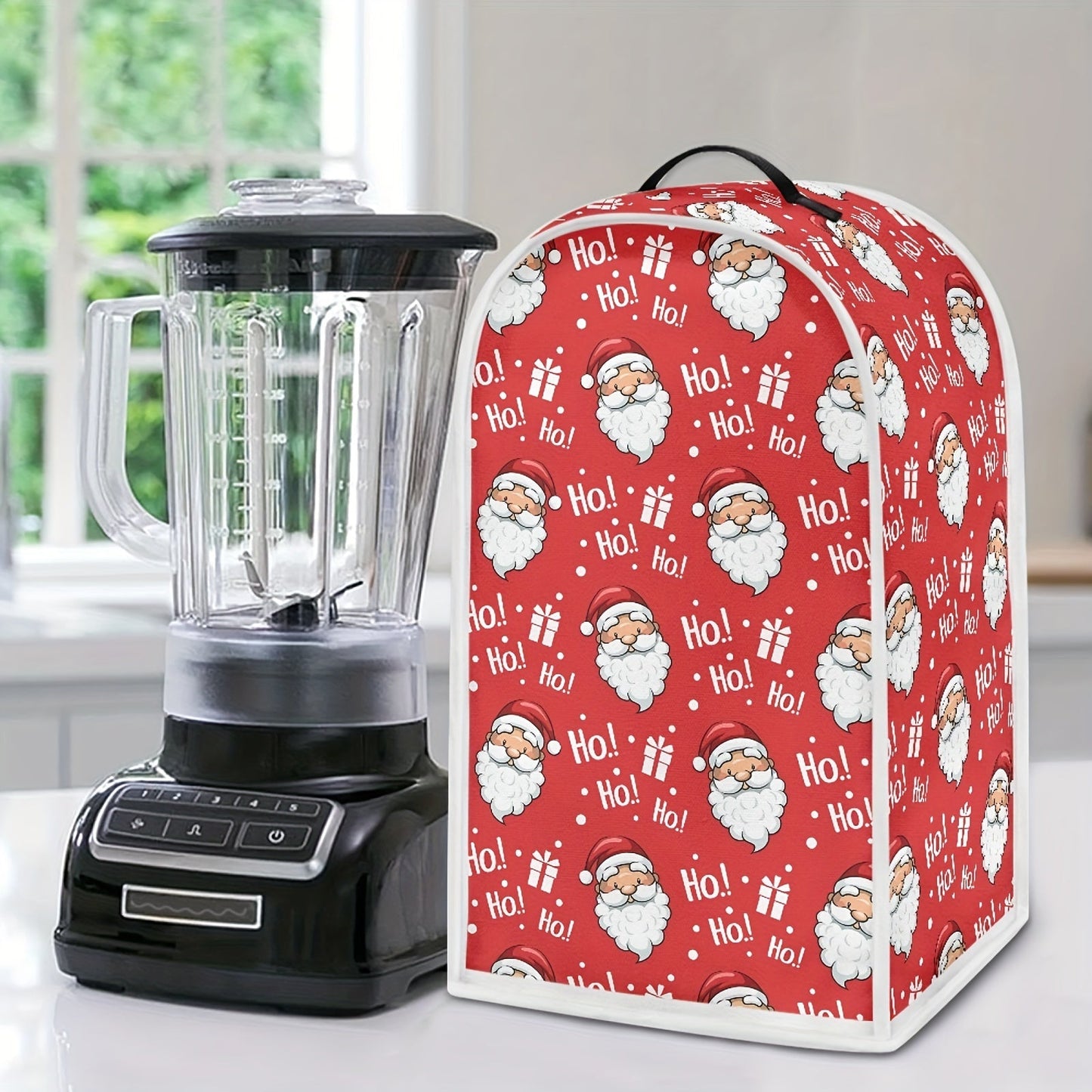 Blender Dust Cover with Festive Halloween/Christmas Theme - Washable Kitchen Appliance Protector Top Handle, Fits Food Processors & Coffee Makers, One Piece Design