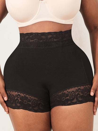 Shapewear shorts with lace trim for comfortable tummy control and butt lifting.