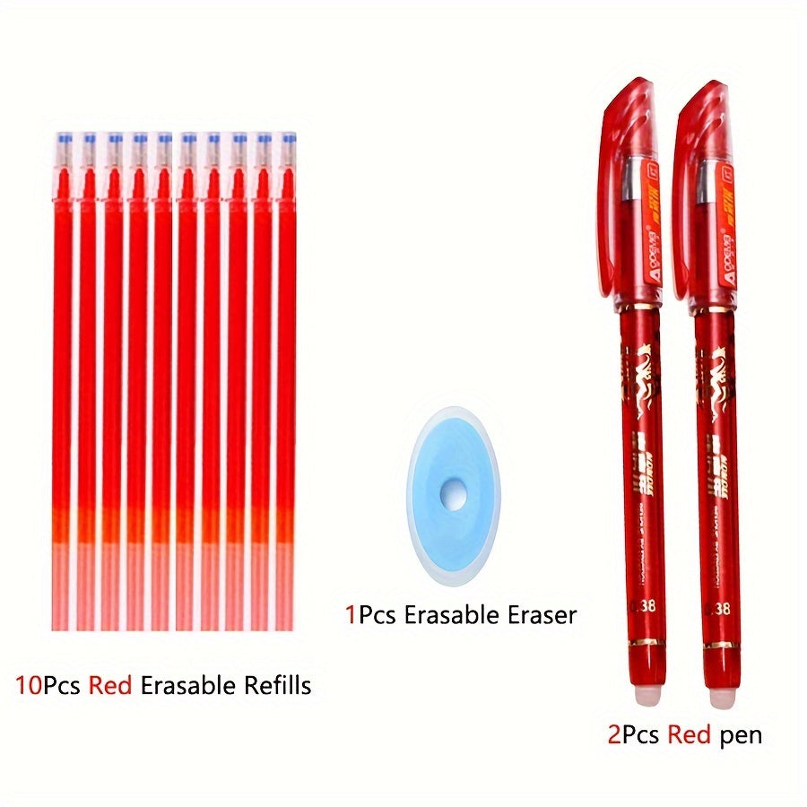 Set of 13 or 20 erasable pens with 0.5 refill, washable handle. Perfect for office or school use.