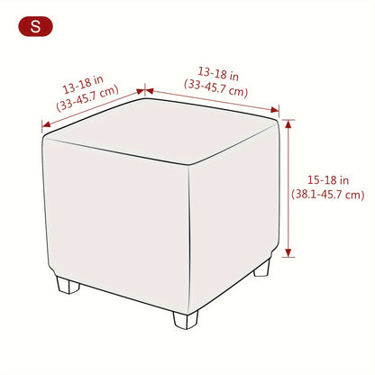 Polyester spandex stool cover with elastic closure, machine washable. Small size.