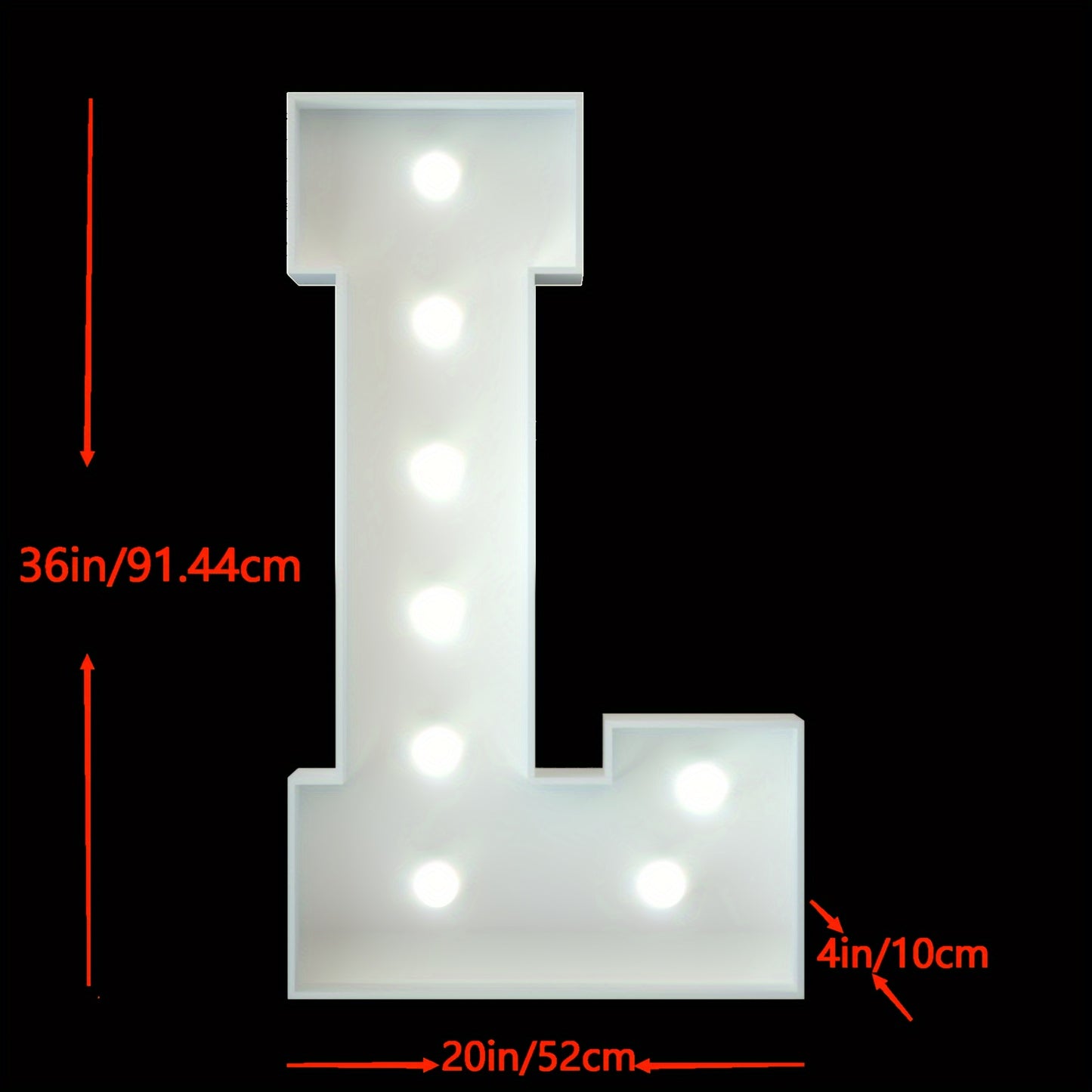 91.44cm Marquee Light Up Letters A-Z for Party, Wedding, and Birthday Decor