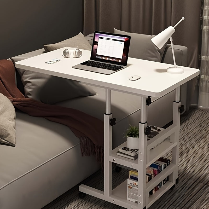 1pc Adjustable Height Rolling Folding Desk - Portable, No Power Needed, Ideal for Home Office or Dorm Use