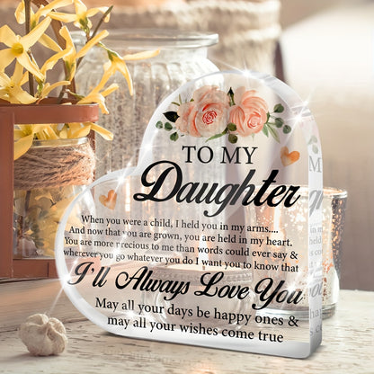 Artistic Acrylic Keepsake Plaque for Cherished Daughter - Ideal for Birthday, Christmas, Graduation | No Electricity Required | Home Decor