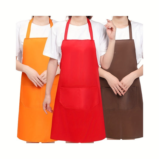 Yuqori sifatli polyester apron, cho'ntaklar va sozlanadigan halter tasmasi bilan - oshpazlar, bog'bonlar, pishiruvchilar va boshqalar uchun ideal!