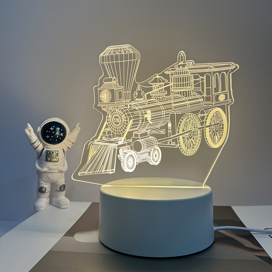 Celebrate Eid Al-Adha in style with this 3D Train Night Light. Perfect for decorating your study, bedroom, or gaming room, this LED warm light plug-in version makes a great birthday or Christmas gift.