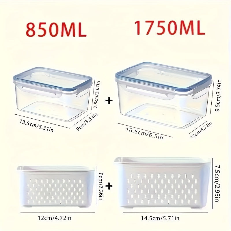 Premium airtight food storage containers set of 4, made with BPA-free plastic. Ideal for meal prep, these reusable containers are leak-proof, freezer-safe, and feature a gull wing closure. Keep your kitchen organized with these multipurpose rectangular