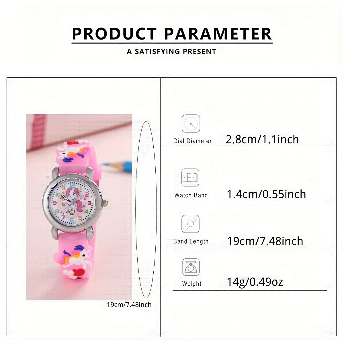 Dobroa's cute and colorful cartoon wrist watch is perfect for fashion-forward kids aged 3-14. Featuring a PVC strap, plastic case, cute round dial with quartz movement, and non-waterproof