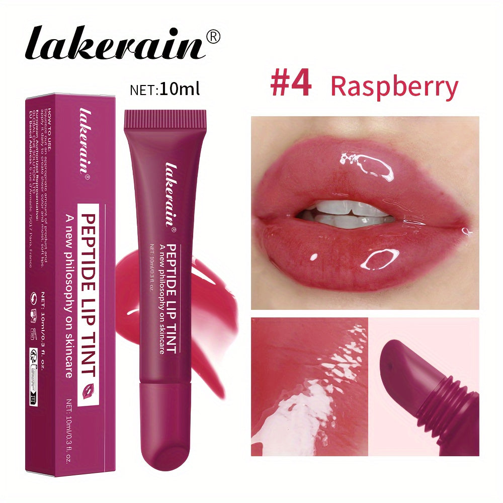 Lakerain Peptide Lip Tint - Tinted Lip Oil - Hydrating Formulas, 4 Colours