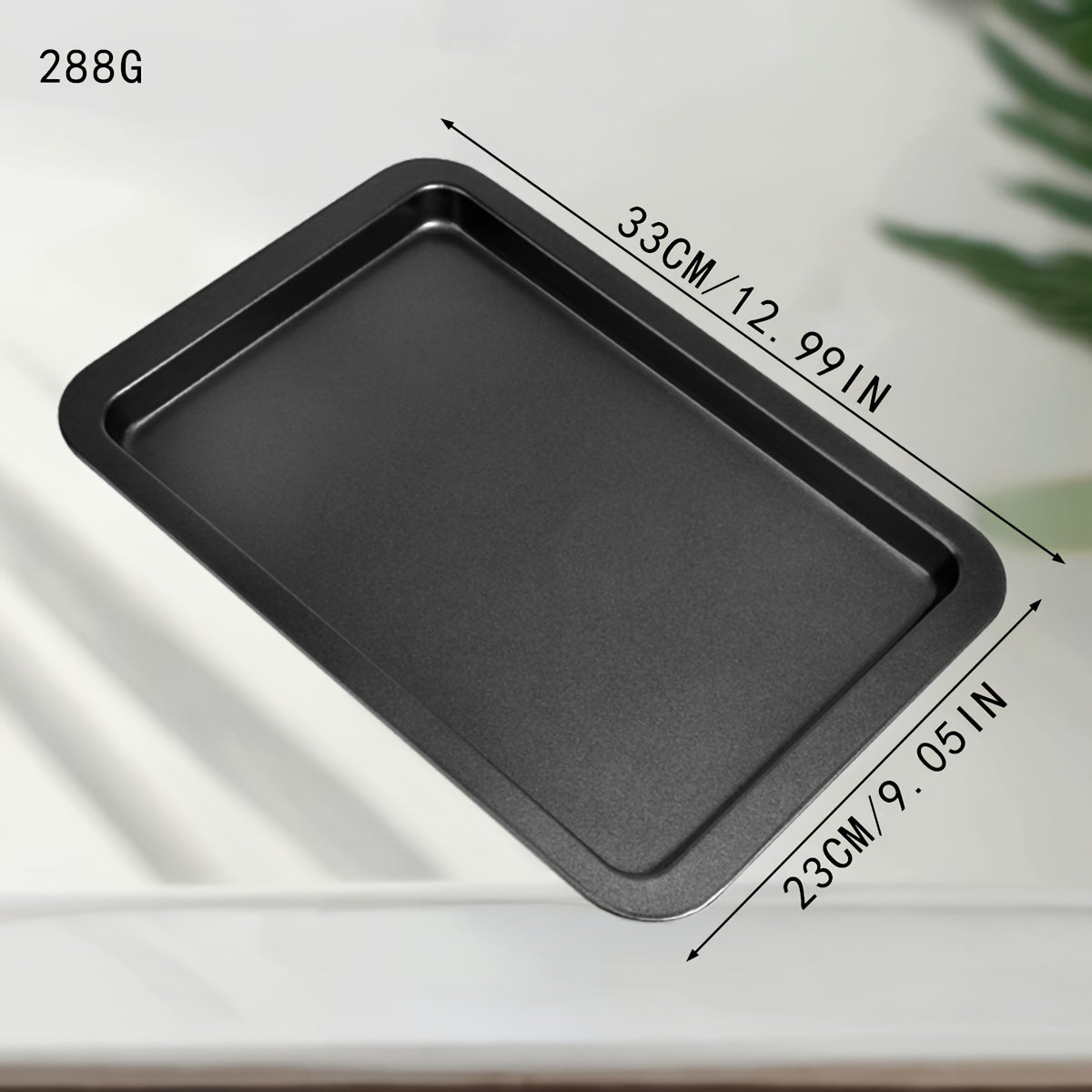 Golden rectangular non-stick baking pans, set of 1 or 2, for bread, cake, pizza, cookies, eclair, toast, and more. Made of food-grade materials.