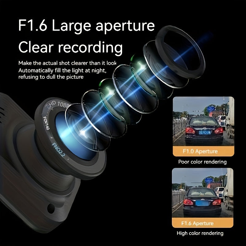 5.0-inch single or 5.5-inch dual recording driving recorder with 1080P high-definition video, 24-hour parking monitoring, loop recording, starlight night vision, and black model.