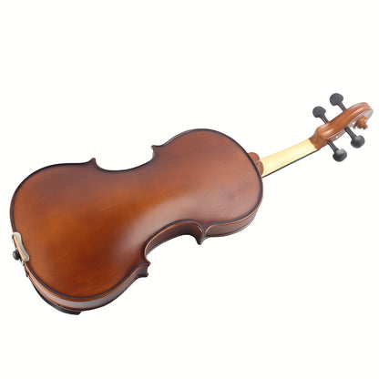 YMMuzik Violin with Solid Maple Construction, for Beginners and Professionals, UV Coated, Ebony Knobs, Carbon Fiber Tailpiece, Triangle Case.