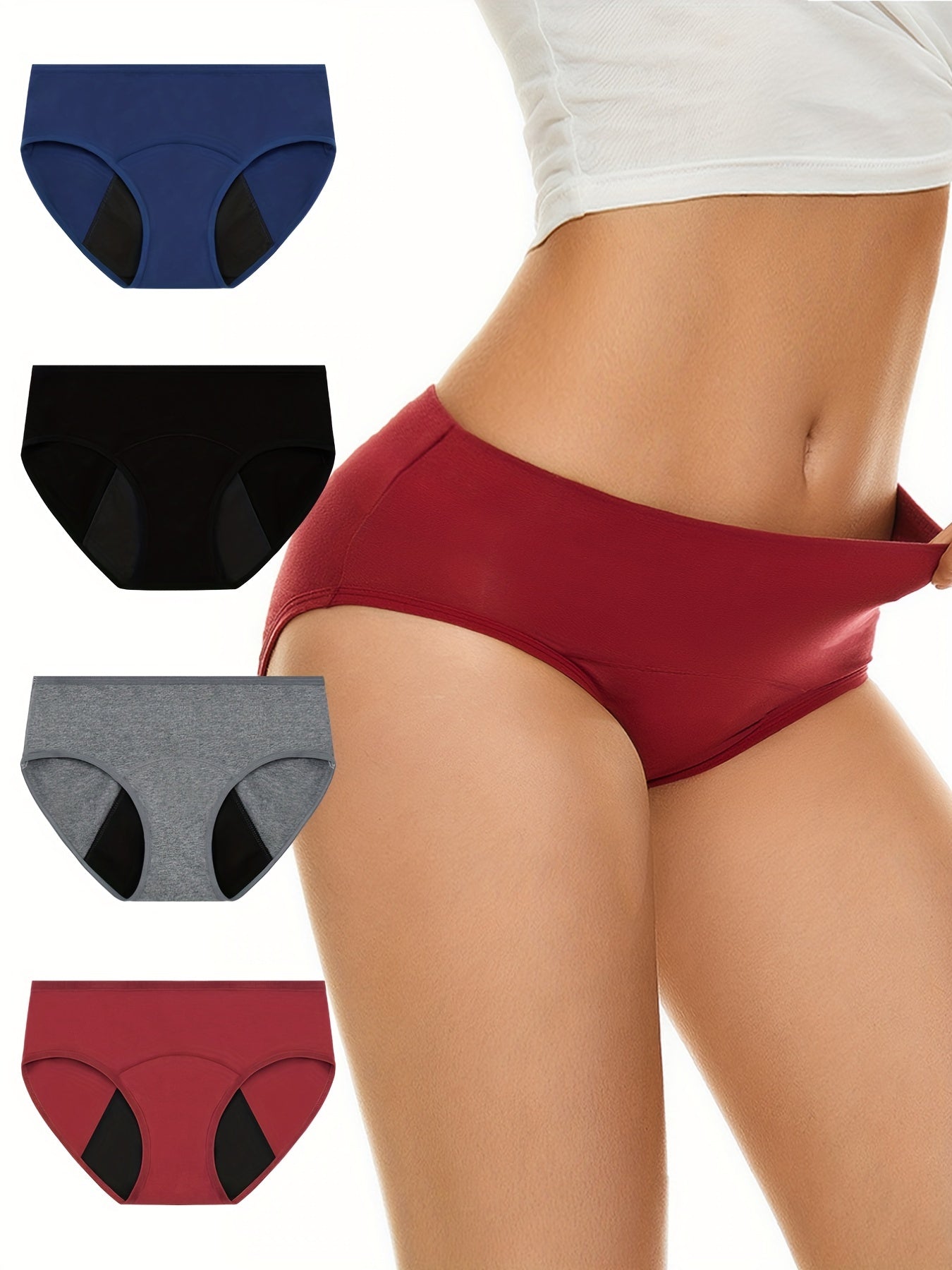 Menstrual period panties: comfy, breathable, full-coverage, anti-leak. Women's lingerie and underwear.