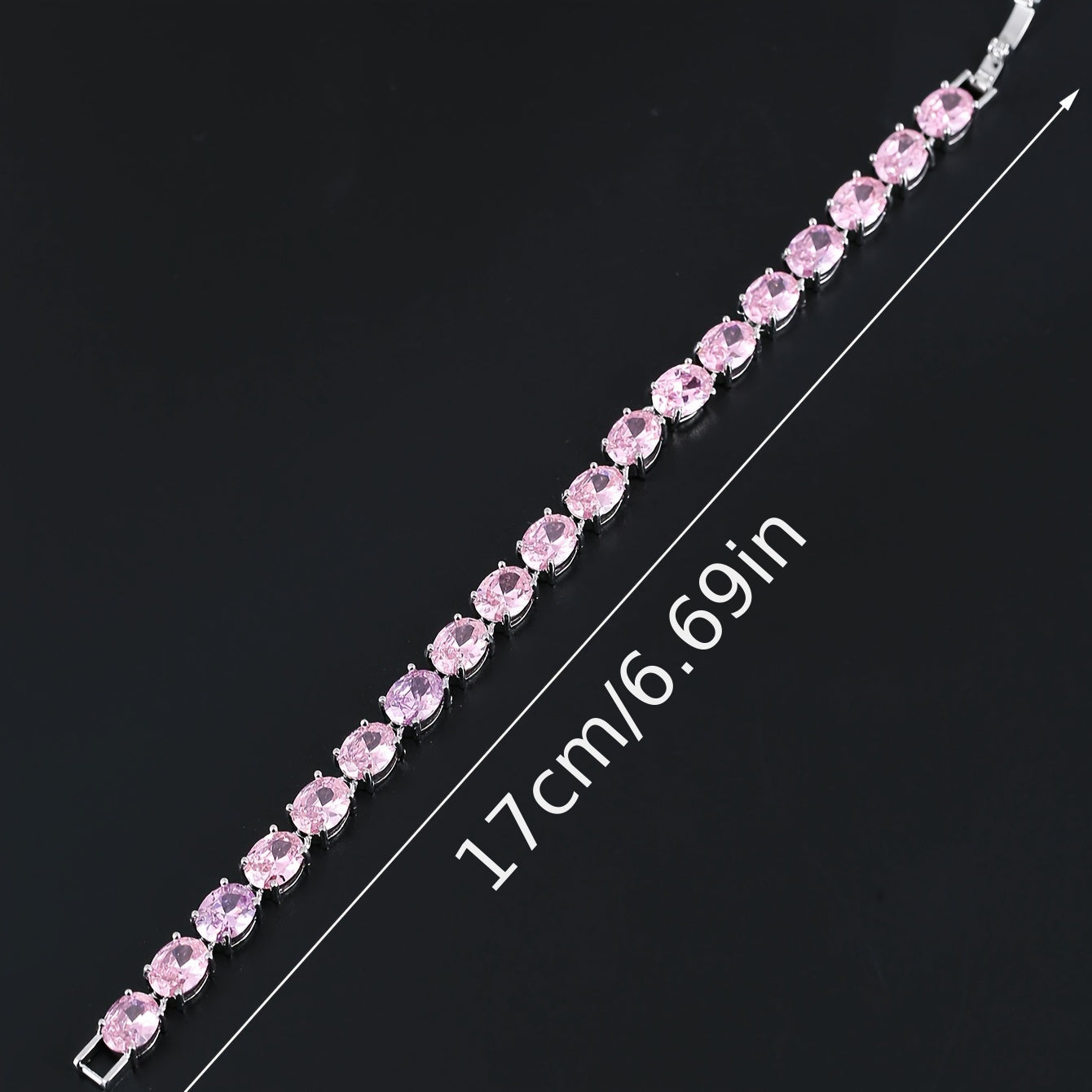 Elegant Zirconia Tennis Bracelet with Unique Egg-shaped Design for a Touch of Timeless Luxury