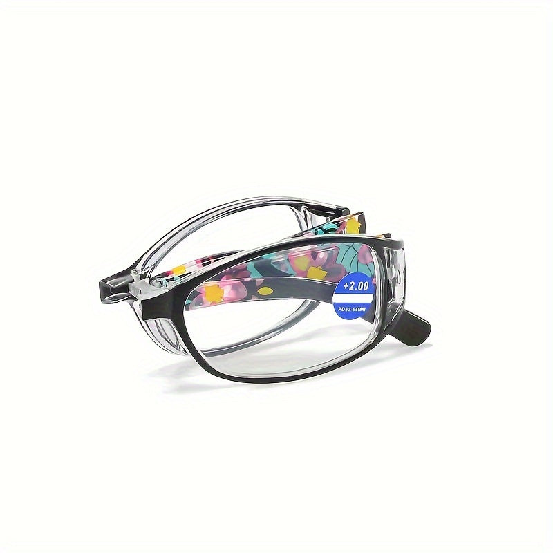 1pc Vintage Printed Folding Reading Glasses, Ideal Gift for Women.