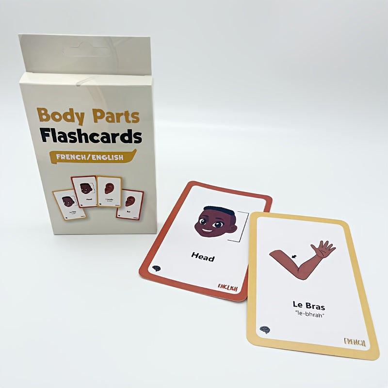 Flashcards for Kids Learning French: Animal, Body & Number Cards in Multiple African Languages for Cognitive Development in Four Languages