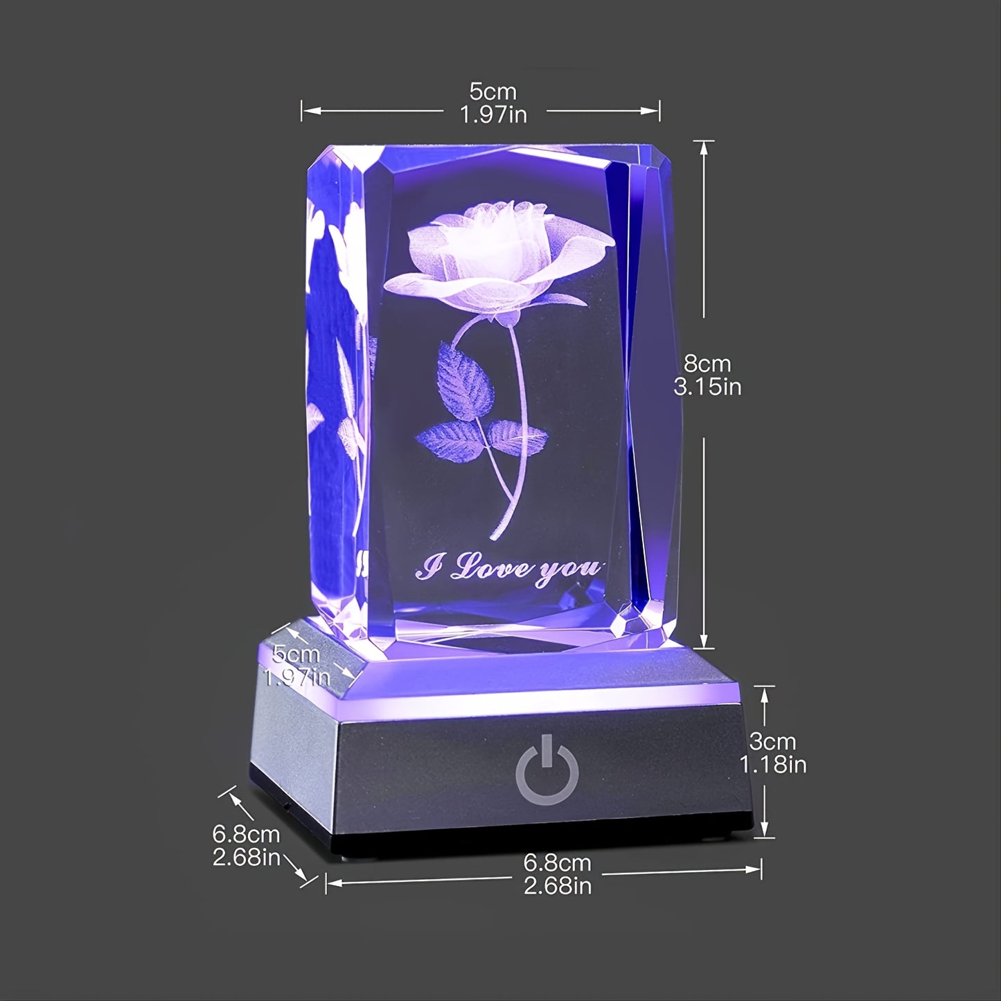 1pc 3D Rose Crystal Ball with LED Color Lamp - Romantic I Love You Roses Night Light, perfect for holidays and special occasions like Thanksgiving, Christmas, Mother's Day, birthdays, Valentine's Day, weddings, and anniversaries - Ideal gift for