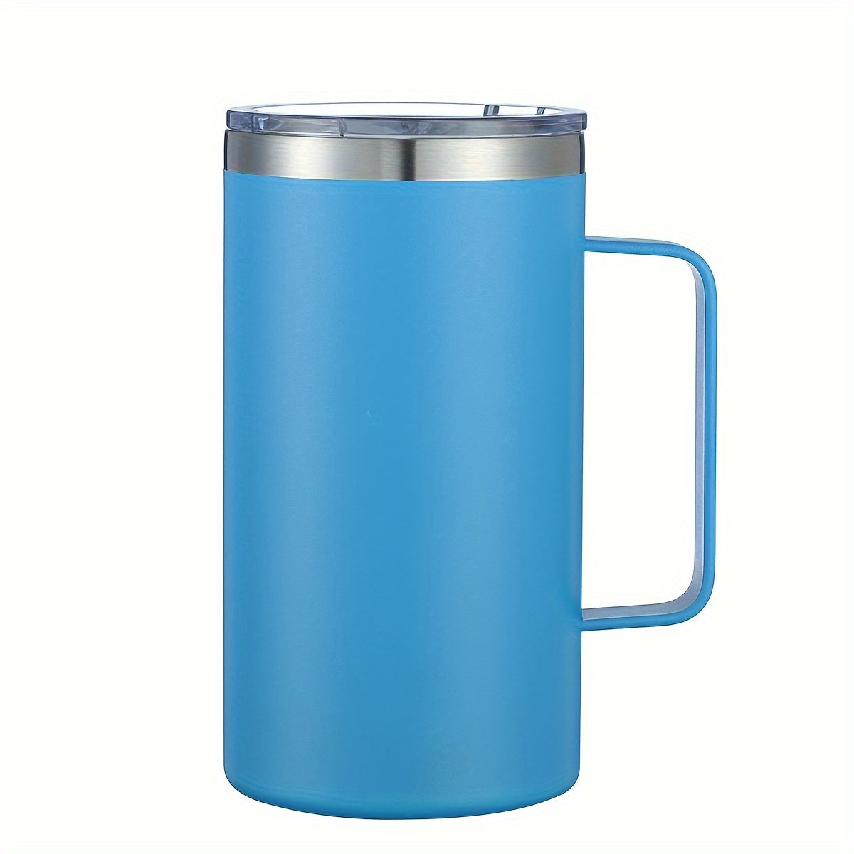 Stainless steel coffee mug, 24oz, vacuum insulated with lid and handle, ideal for all seasons, makes a great gift.