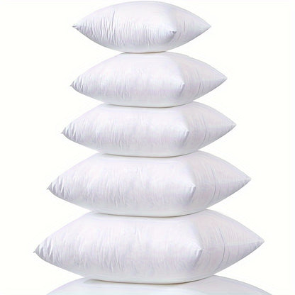 6 white 45.72 x 45.72 cm square pillow inserts, ideal for Christmas decor on couch, sofa, or bed.