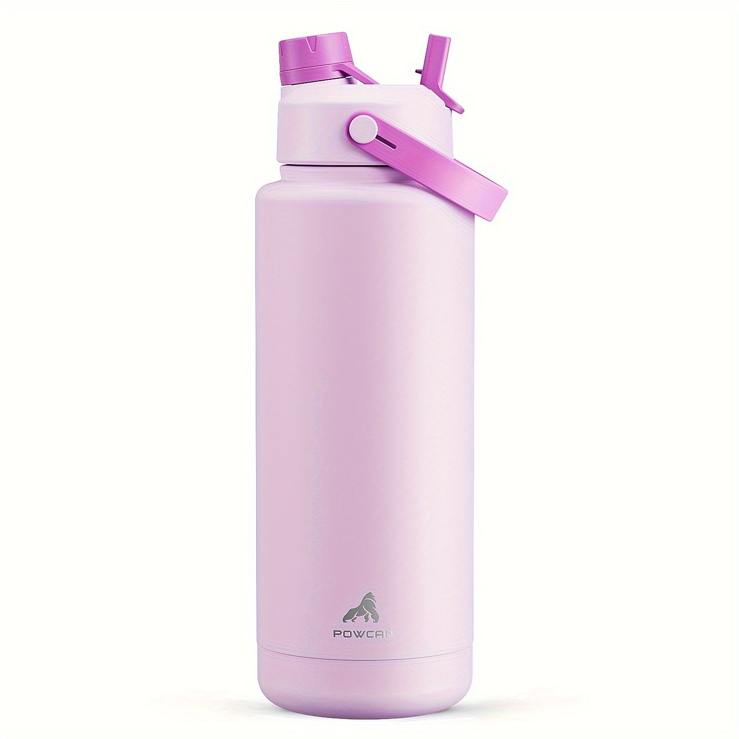 1 stainless steel 40oz water bottle with 2-in-1 straw and spout lid, keeps cold for 24 hours, leak-proof and BPA-free, ideal for sports, gym, travel, and school.