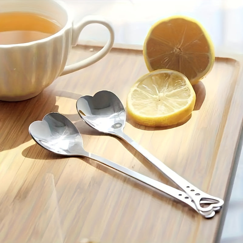 Stainless Steel Heart-Shaped Spoon - Great for Coffee, Desserts & Tea - Perfect Gift for Loved Ones