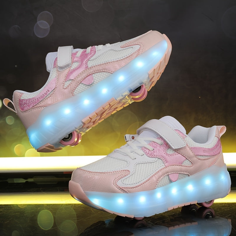 Get a pair of versatile glowing roller skates that are perfect for all seasons and can be used both indoors and outdoors. Suitable for trendy street style or LED light-up fun.