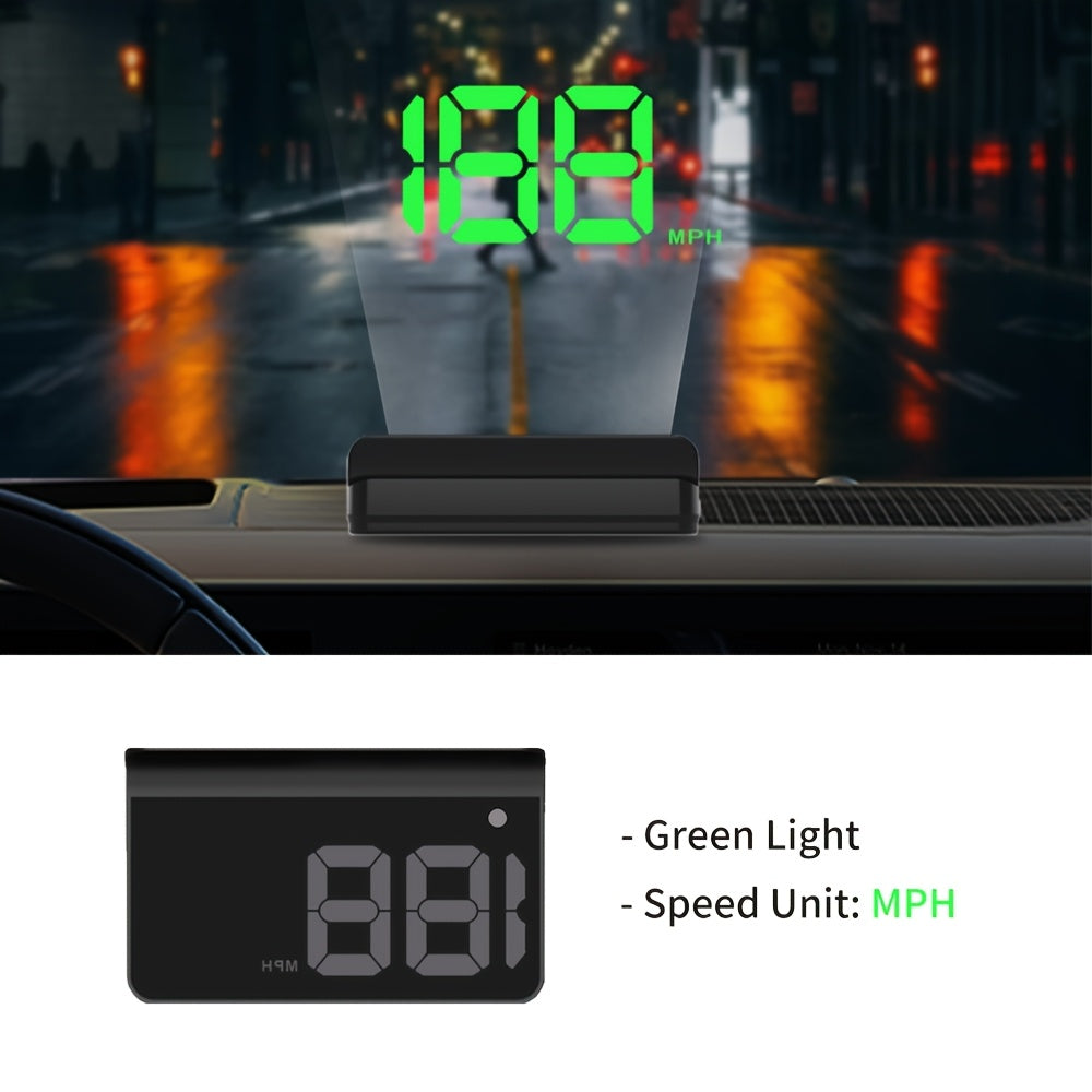 KWHUD K1 Car Head-Up Display: Plug & Play Speedometer with Auto Brightness, USB Powered, Fits All Models