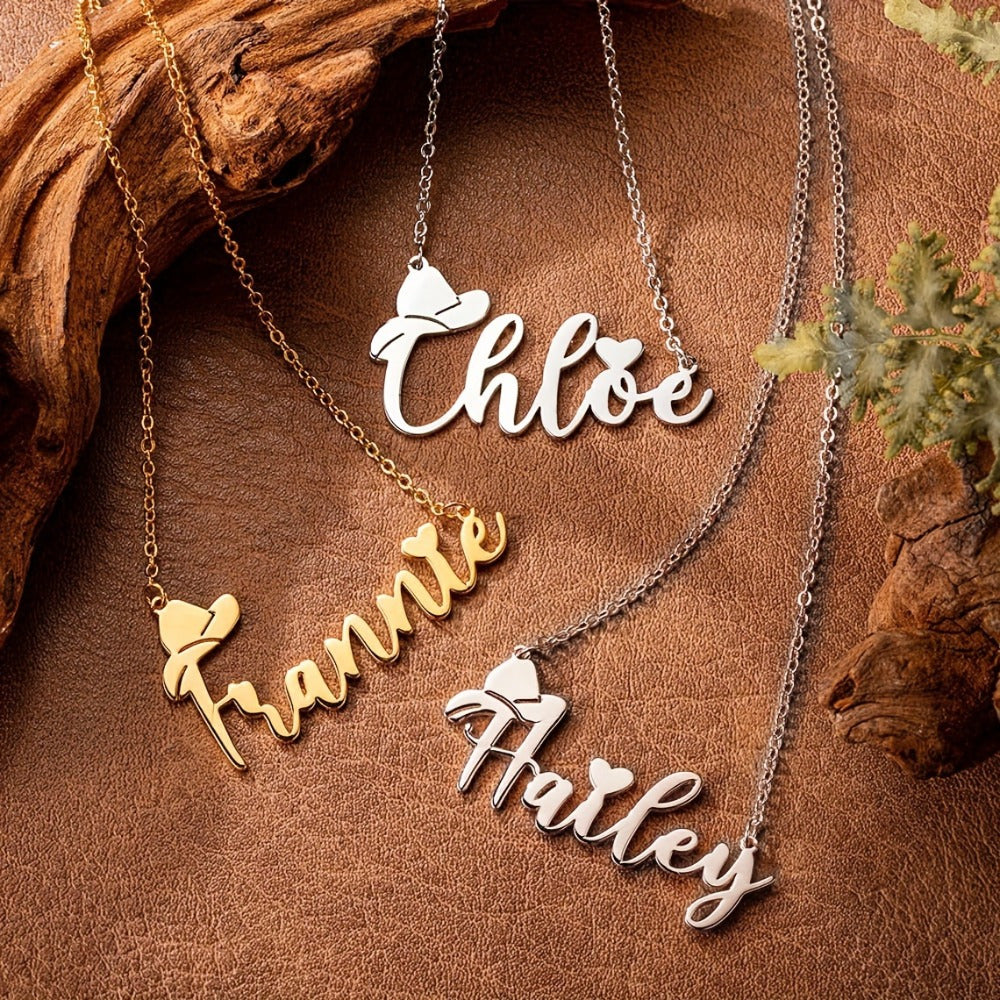 Personalized Stainless Steel Western Cowboy Hat Necklace - Perfect for the Adventurous Spirit, Great for Vacations and Sports, Ideal Gift for Loved Ones, Suitable for Daily Wear and Special Events, Perfect for Valentine's Day and Boys.