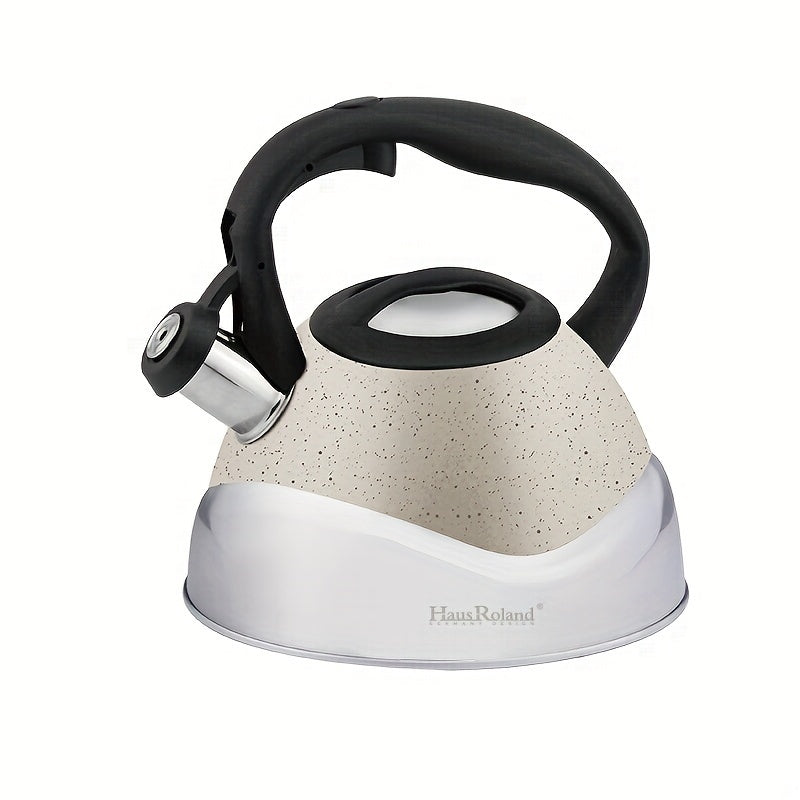 3.0L Stainless Steel Whistling Kettle by HausRoland, Perfect for Gas Stove and Open Flame Kitchen Cooking