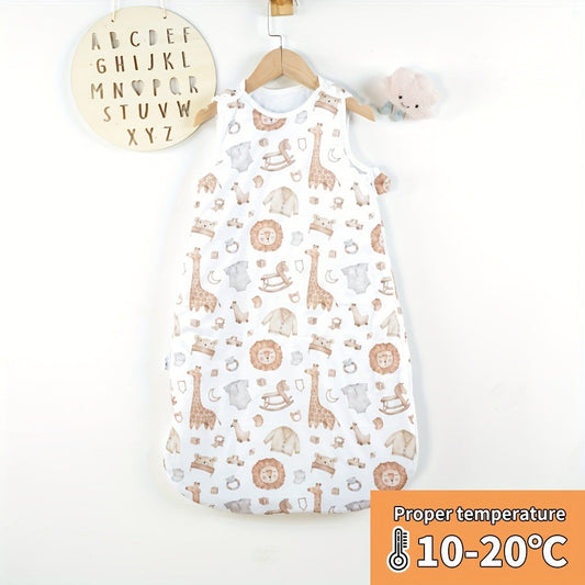 Cartoon Printed Sleeveless Sleeping Bag - Soft Polyester, Single Size, Colorful Design