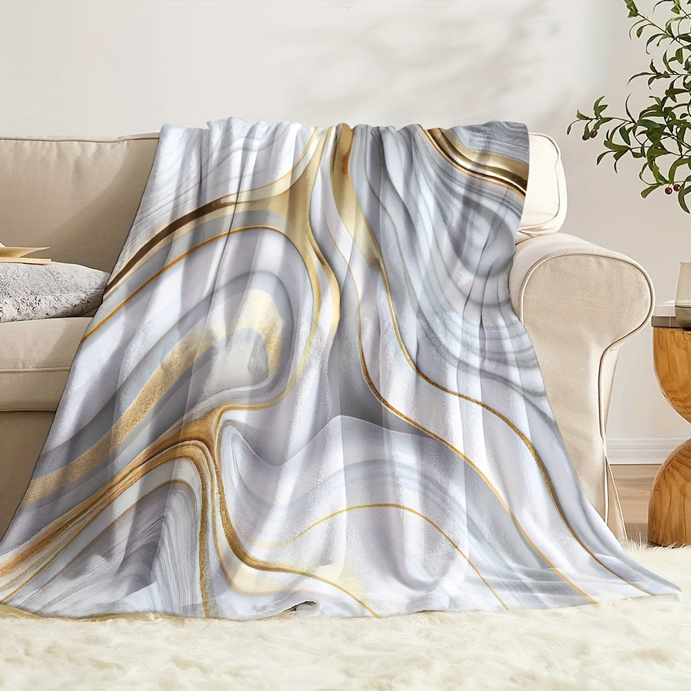 Soft and cozy marble print blanket for all seasons, perfect for travel, sofa, bed, office, or home decor. Great birthday or holiday gift for adults.