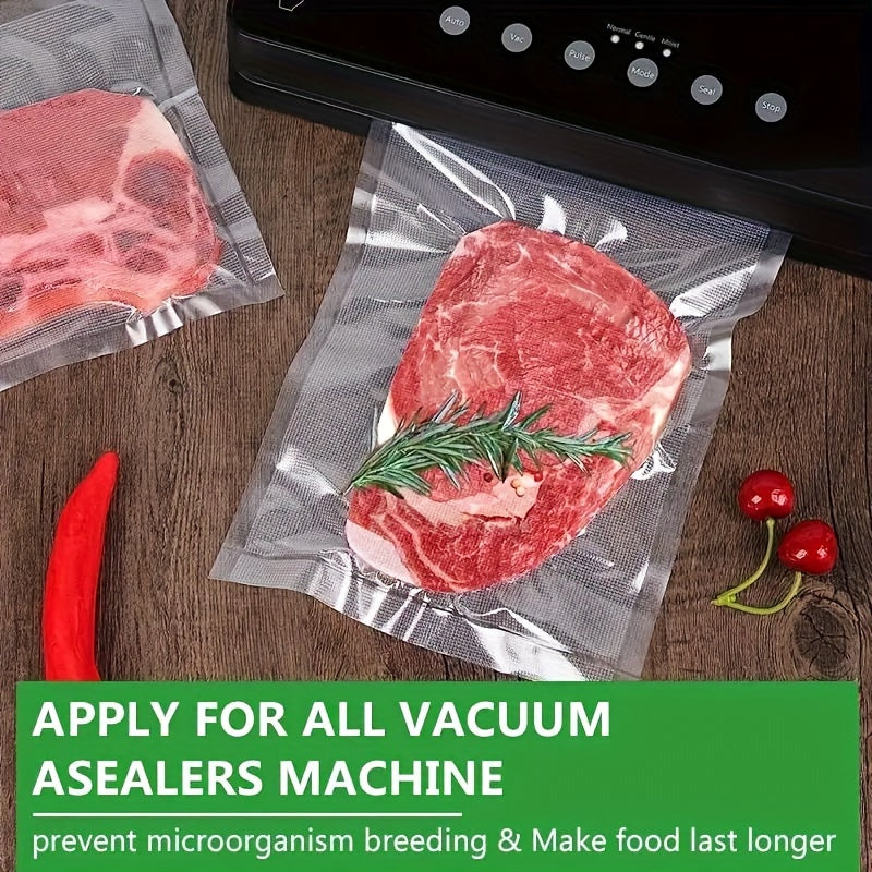 Fresh World-6 Rolls Vacuum Sealer Bags Set, including 3 Rolls of 27.99cm x 5.0meter and 3 Rolls of 20.32 x 500.0cm. Ideal for Food Storage, Preserving Food, Meal Preparation, and Vacuum Cooking. Essential Kitchen Supplies for food preservation.