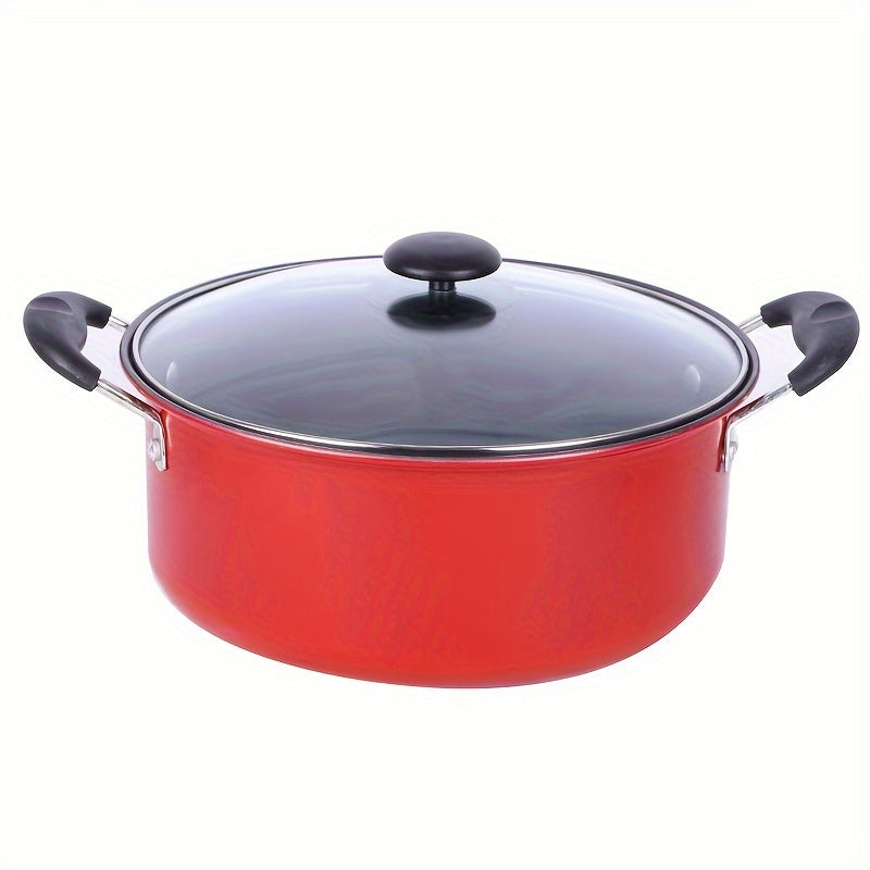 Set of 5 Red Enamel Cookware Pieces - Non-Stick, Great for Home or Restaurant Cooking - Perfect Present for the Holidays