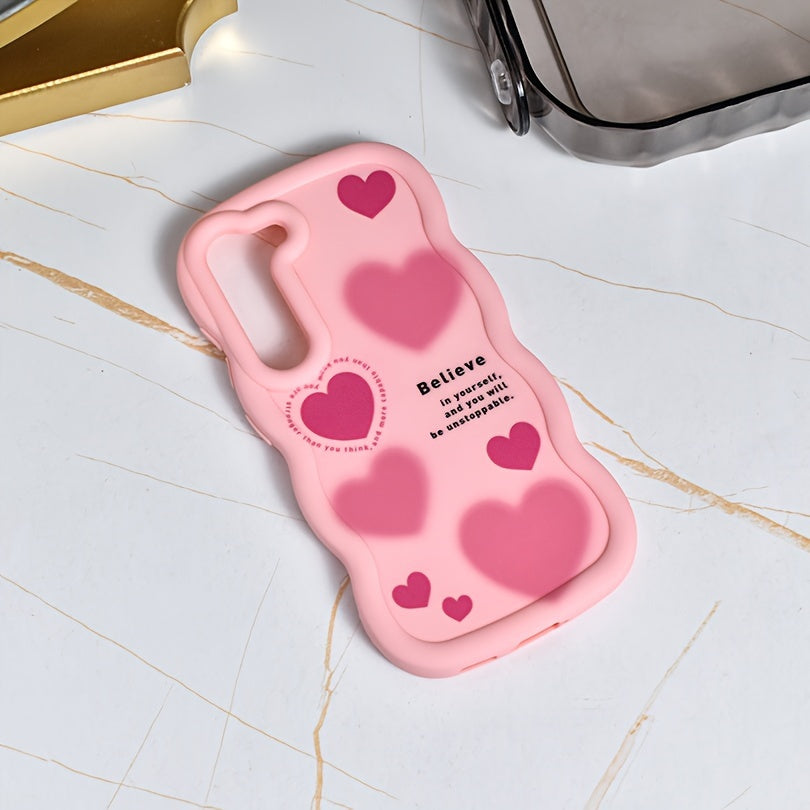 Samsung mobile phone case for various models in pink theme, designed for female users, trendy and stylish.