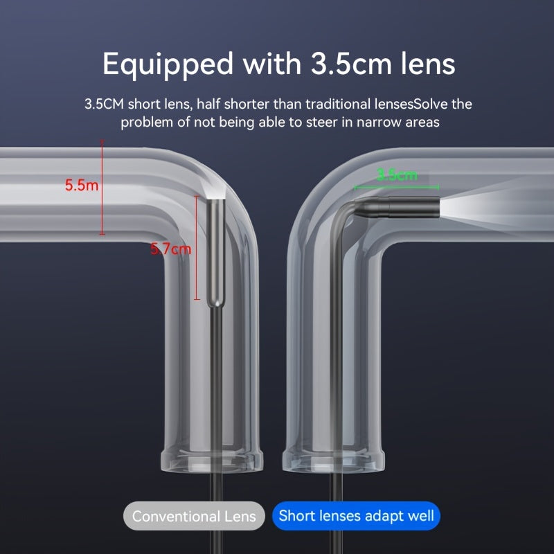 Industrial endoscope with 8mm HD digital camera, 2.4-inch LCD screen, 8 LED lights, 16.5ft cable. Ideal for mechanical/equipment maintenance, plumbing inspection, air conditioning, car pipe