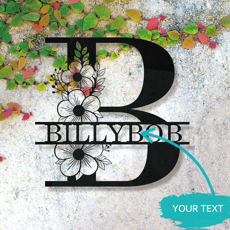 This Elegant Personalized Name Sign with Floral Design is a Customizable Iron Monogram Wall Art that is perfect for Home Decor, Wedding Favors, and Special Celebrations. Suitable for Ages 14 and up.