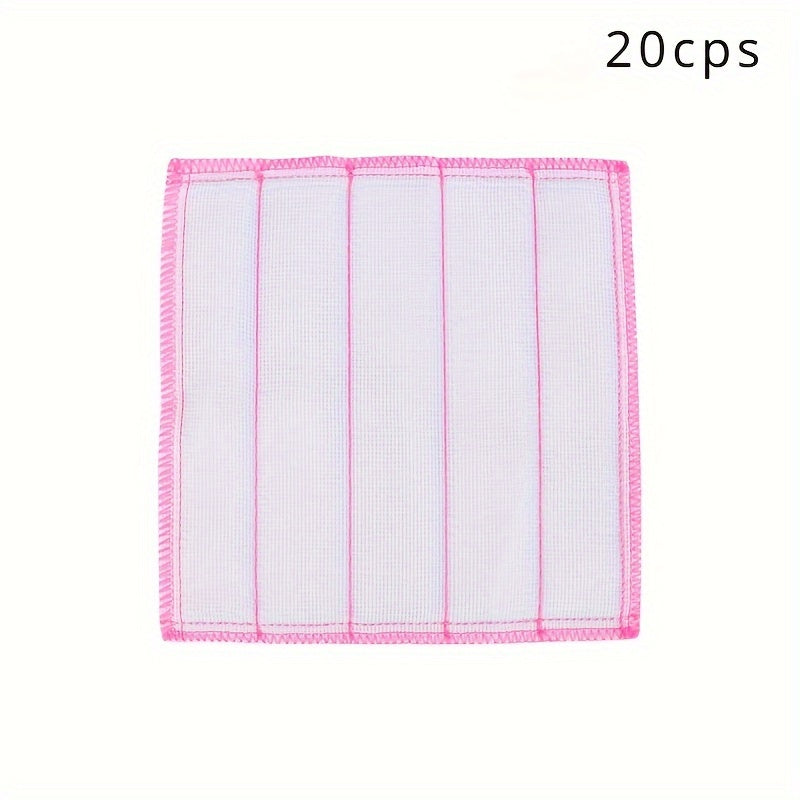 Available in packs of 10, 15, or 20 pieces, this Anti-Oil Kitchen Towel is made with 8 layers of microfiber for superior cleaning power. This thick and absorbent cloth also doubles as a scouring pad, perfect for daily kitchen cleaning tasks. Each towel