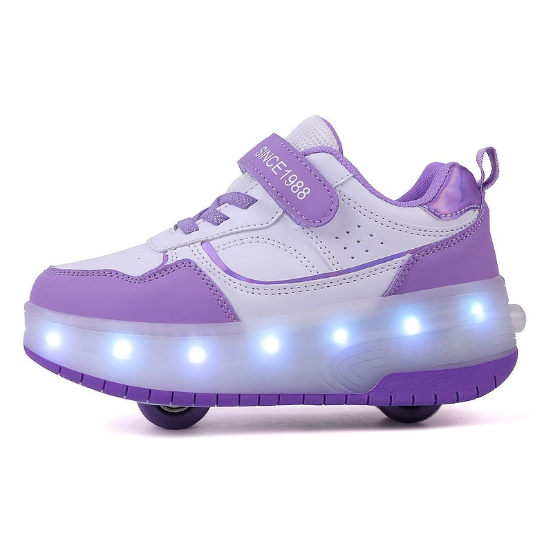 Stylish LED light-up shoes for outdoor activities, USB rechargeable, durable and breathable, perfect for all seasons.