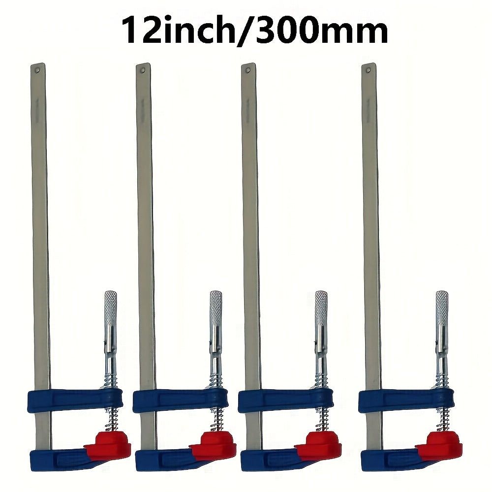 4pc AYQW Quick Slide F Clamps, 15.24cm/30.48cm - Durable Cast Iron Construction, Blue & Red. Ideal for Woodworking & Metalworking, Adjustable Clamps.