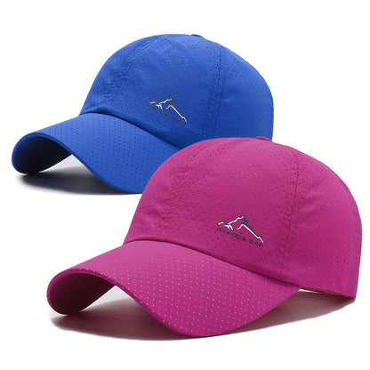 New spring and summer sports baseball cap with snow mountain print, quick-drying polyester material. Fashionable duck cap for men and daily outdoor sports cap for women, perfect for lovers