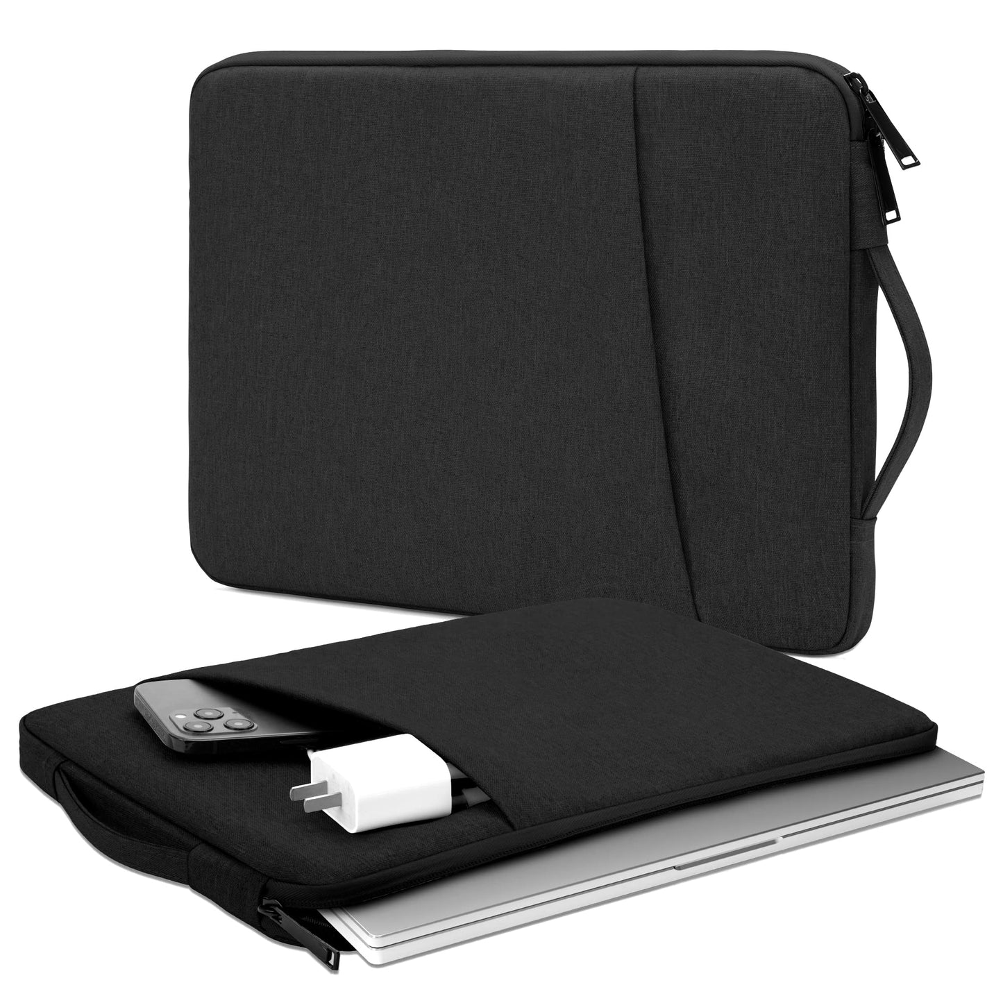 Laptop sleeve for TSA, fits 33.02-40.64 cm laptops, in black, pink, or gray.